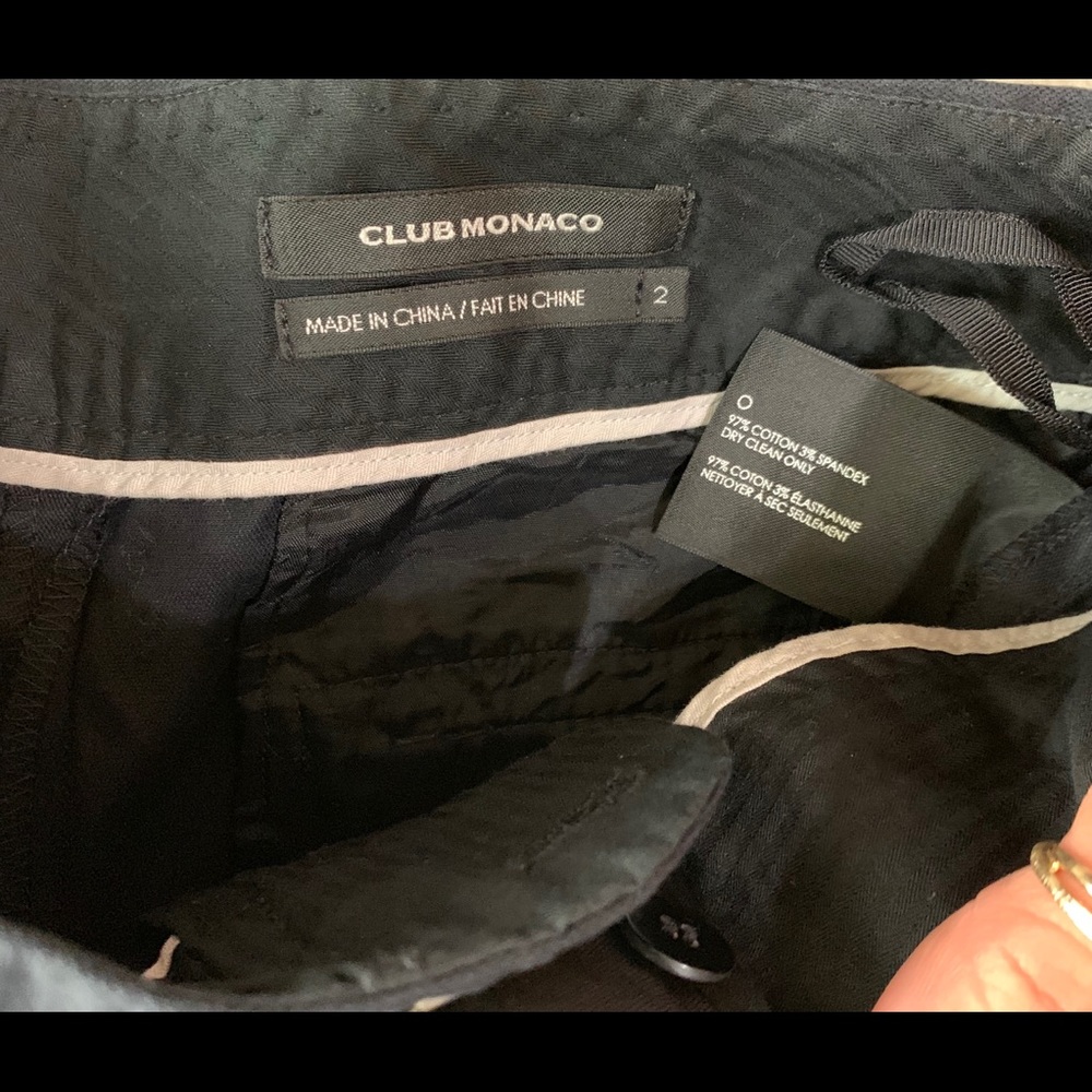 Club Monaco Tailored Sailor Balck Shorts - Picture 3 of 6